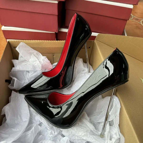 Customize 12cm Metal High Heels Women Sexy Glossy - Image 3