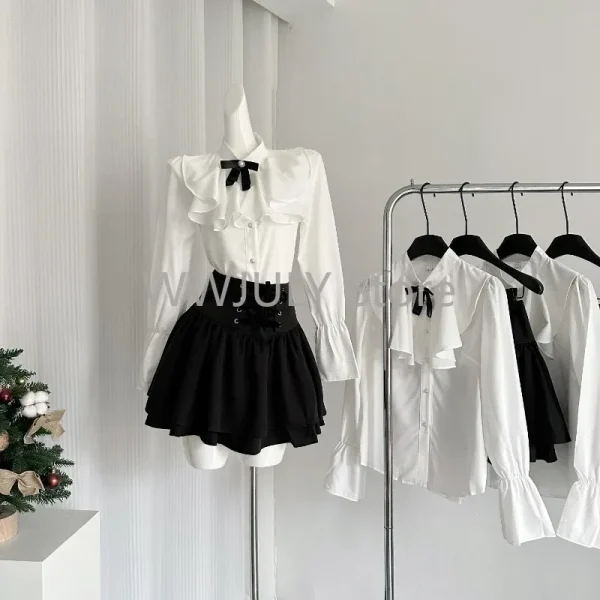 High Waist Slim Y2k Mini Skirt Korean Fashion Suit Design Chic - Image 4