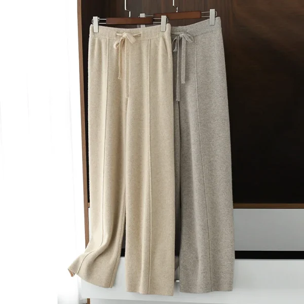 wool female pencil pants thick warm high-end cashmere knitted - Image 2