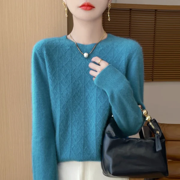 Wool autumn and winter new women's sweater crewneck pullover sweater - Image 2