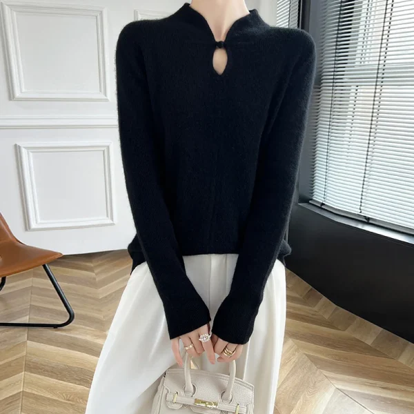 Beautiful slave sweater stand collar pullover  cashmere sweater - Image 6