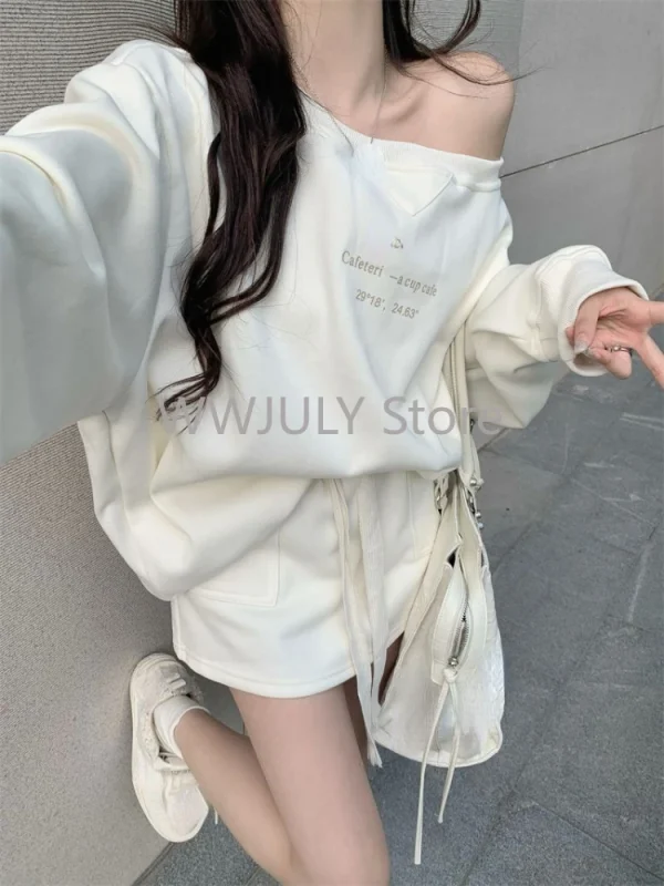 Long-sleeved Sweatshirt Mini Skirt Two-piece Set Female Clothes - Image 3