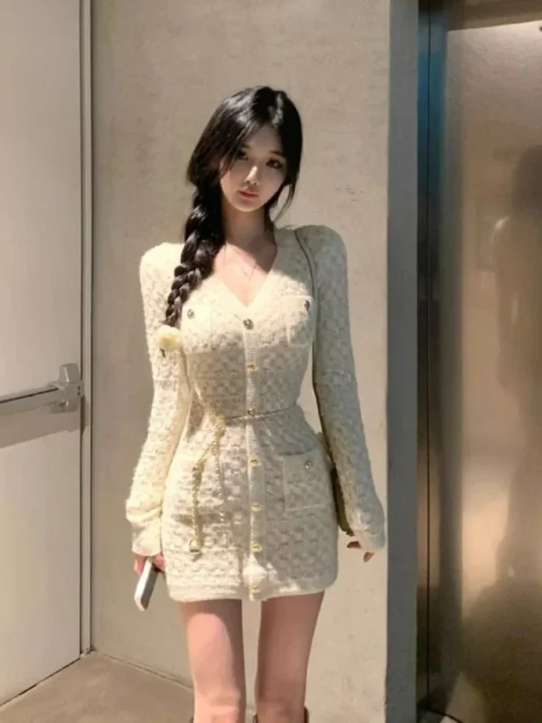 Winter Sexy Bodycon  Mini Dress Woman Chic - Image 4