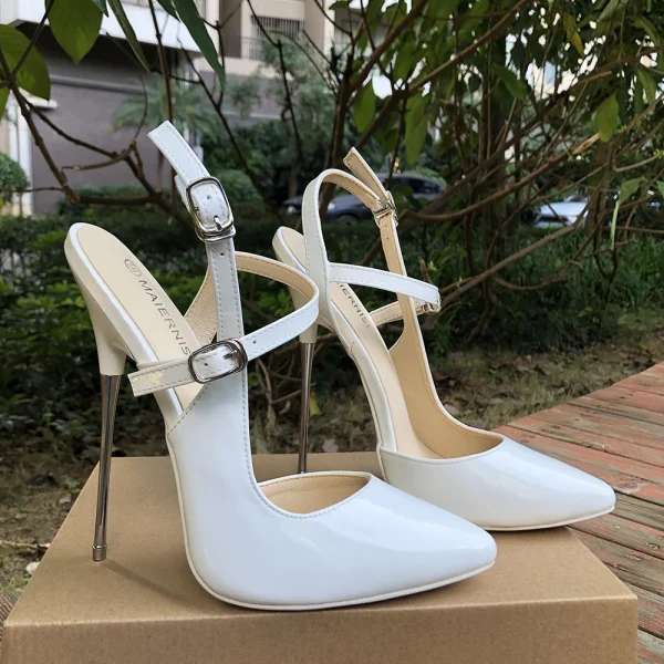 Women White 16cm Ultra High Heel Sandals Sexy Pumps