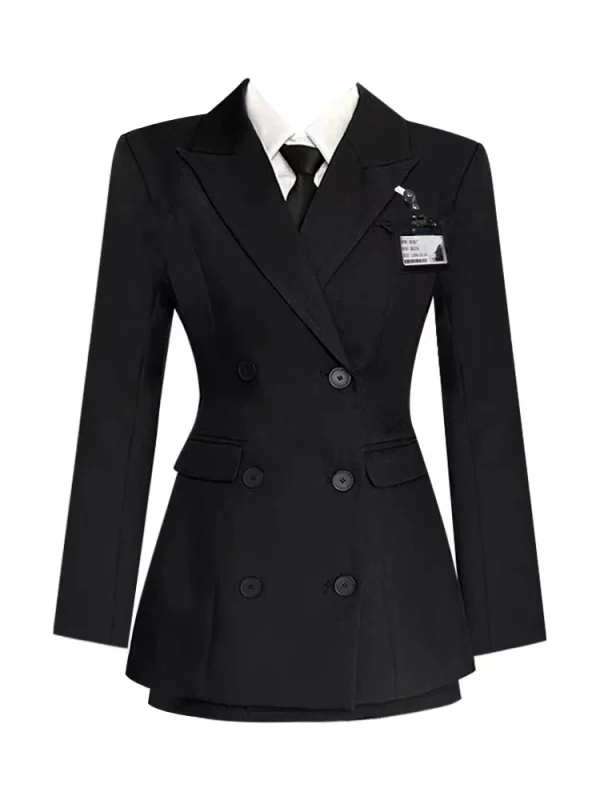 Fashion Blazers Coat Suit Black Korean Style Slim Jackers - Image 6