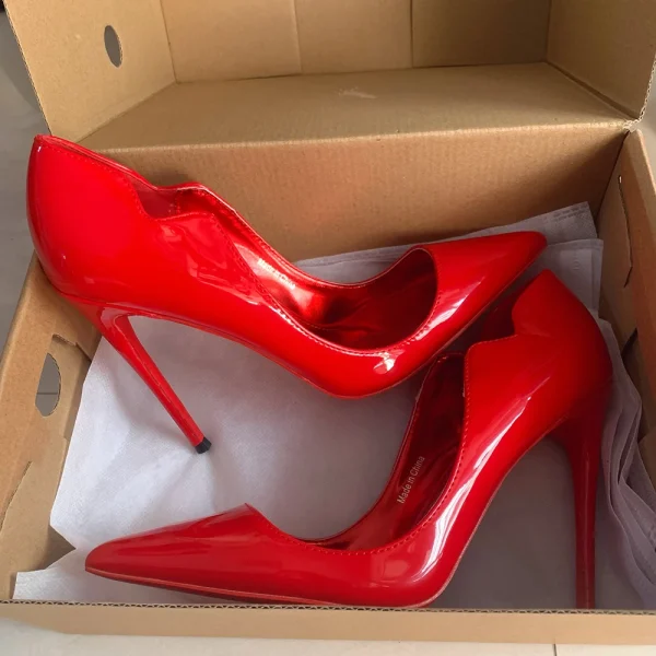 Red Women Fashion Pointy Toe High Heel Shoes Sexy - Image 2