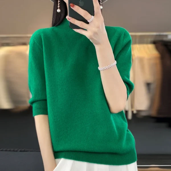 Autumn Joker Half Sleeve Knitted Sweater Women's - Image 5