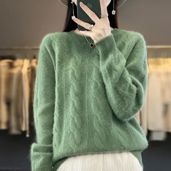 Twisted cashmere sweater for women in autumn and winter Korean - Image 3