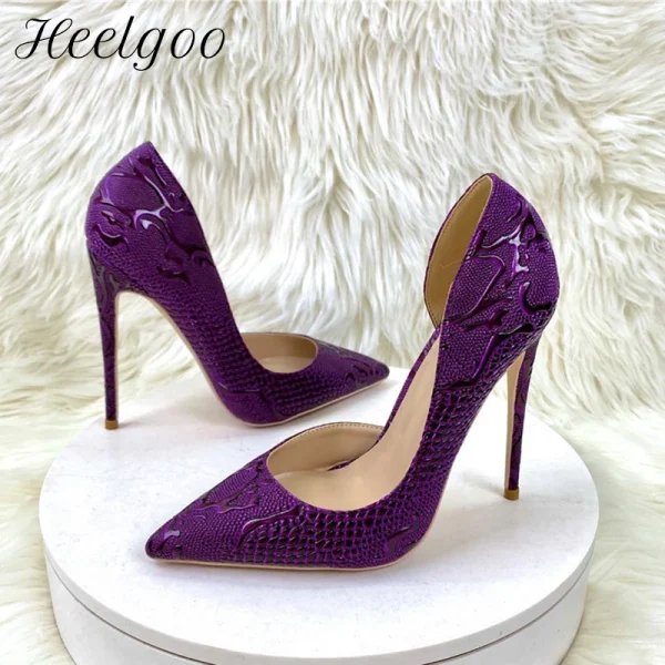 Effect Round Toe Women Solid White Simple High Heel Shoes - Image 2