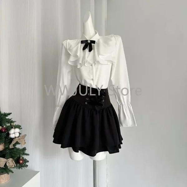 High Waist Slim Y2k Mini Skirt Korean Fashion Suit Design Chic - Image 7