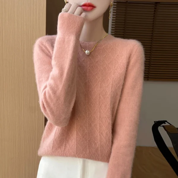 Wool autumn and winter new women's sweater crewneck pullover sweater - Image 5