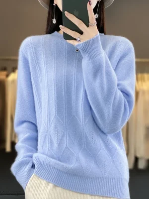 Sweater O-Neck Thick Warm Twist Cashmere Knitted Jumpers