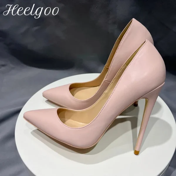 Glossy Pink Women Sexy Pointy Toe High Heel Shoes - Image 2