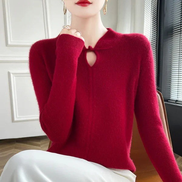 Beautiful slave sweater stand collar pullover  cashmere sweater - Image 2