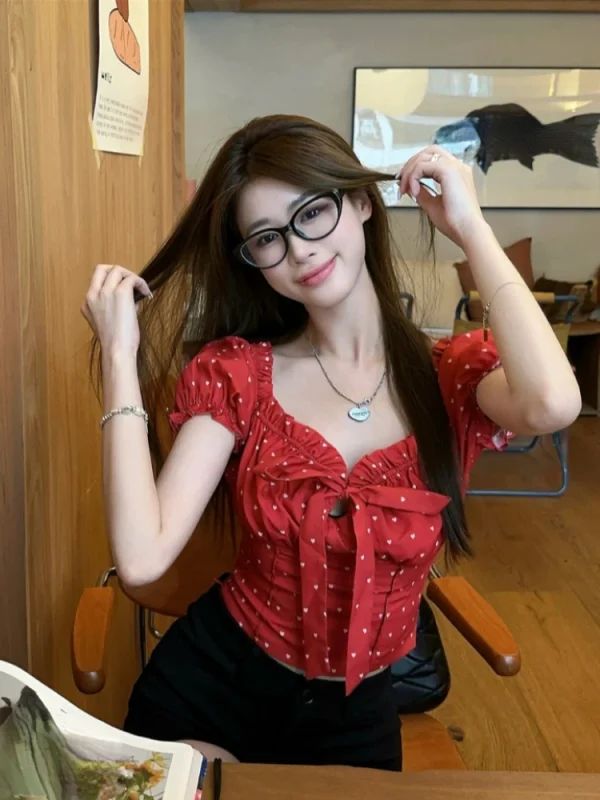 Outwear Blouse Woman Basic Casual Korean Fashion T-shirt Aesthetics Hot Girls - Image 4