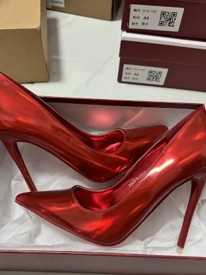 Super High Heels Women Sexy Shiny Red Pumps