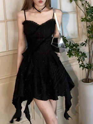 Mini Dress Woman Elegant Sleeveless Short Party Dress Casual