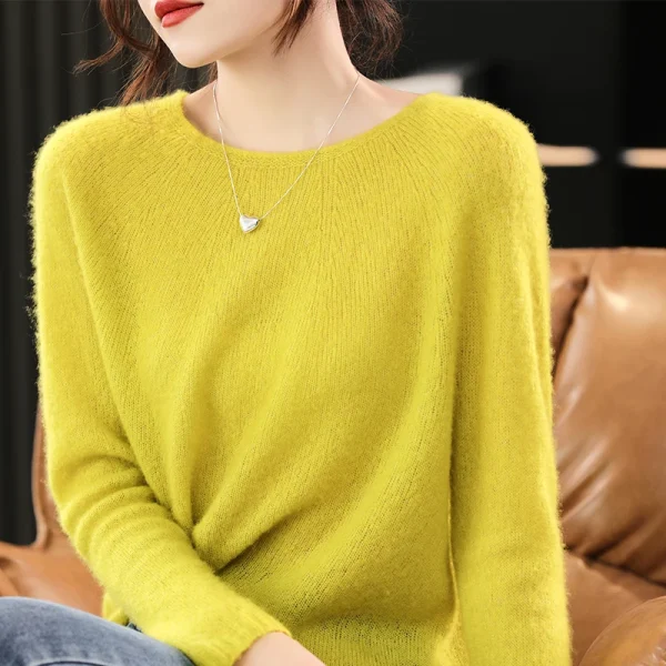 Fashion cashmere sweater women's O-collar pullover warm bottom - Image 2