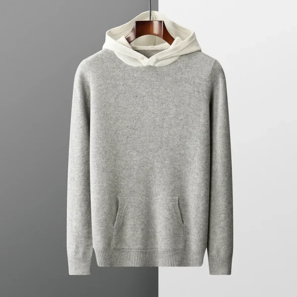 wool cashmere sweater hooded coat in autumn and winter