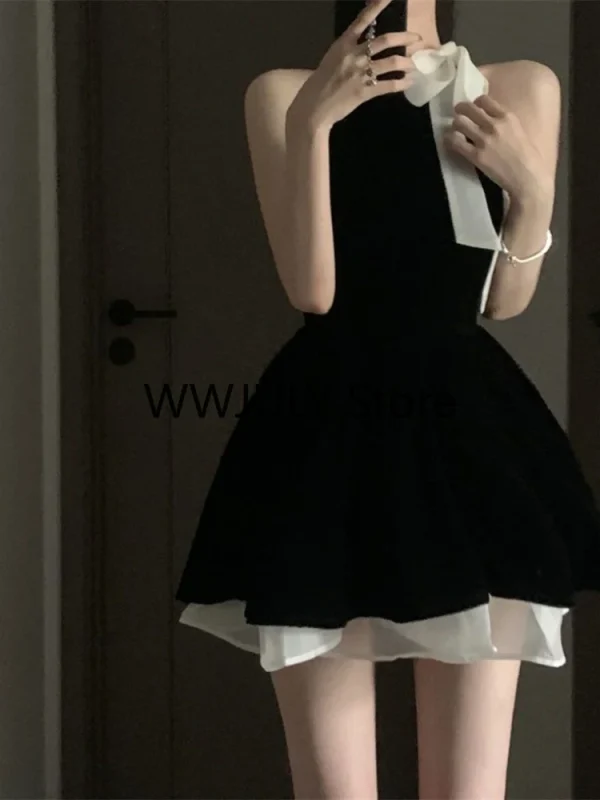 Mini Dresses Puffy Elegant Vintage Ladies Summer Fashion Chic - Image 5