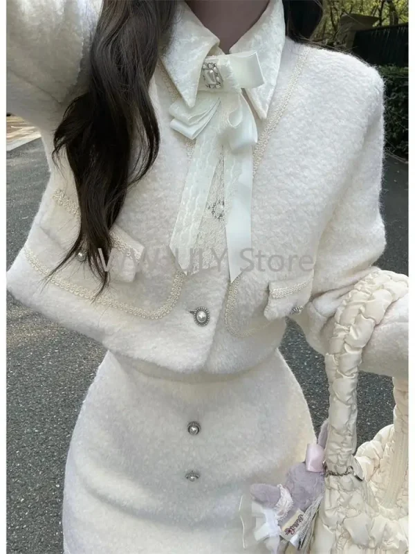 Fit Mini Skirt Temperament Korean Fashion Suit Outfits