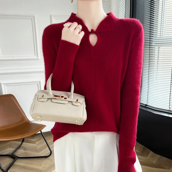 Beautiful slave sweater stand collar pullover  cashmere sweater - Image 4