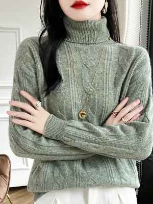 Women’s lapel pullover warm bottom knit shirt