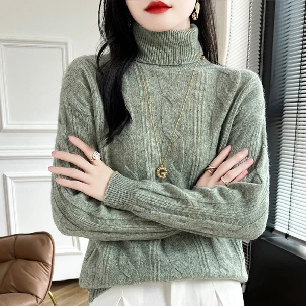 Women's lapel pullover warm bottom knit shirt