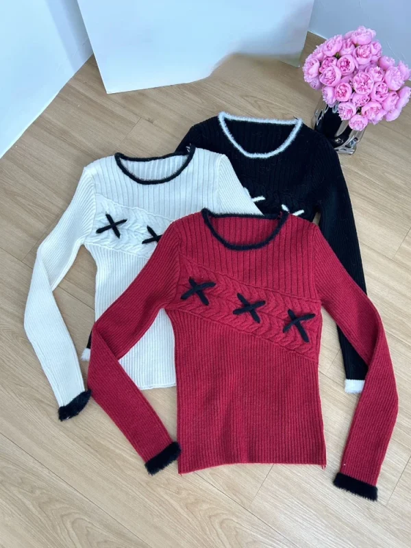 Winter Casual Basic Knitted Sweater Blouse Office Lady