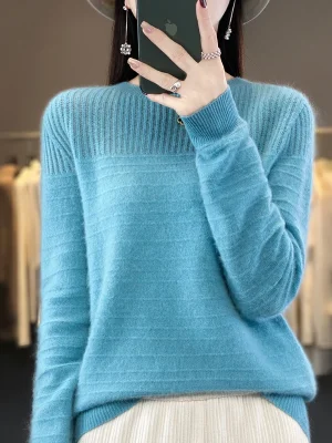 Women’s O-neck pullover leisure knitted sweater women’s Korean fashion