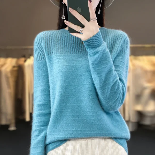 Women's O-neck pullover leisure knitted sweater women's Korean fashion