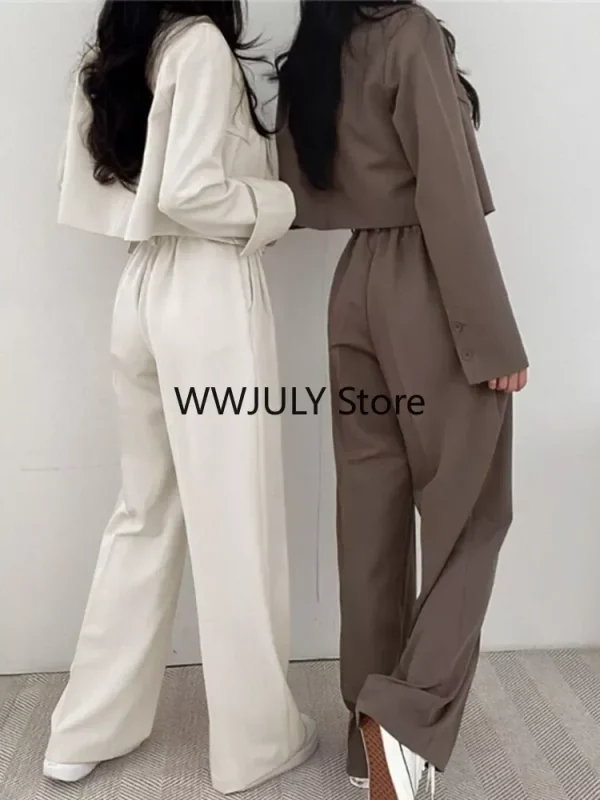 Women Outifits Cropped Blazer 2025 Fall Office Lady Pants - Image 6