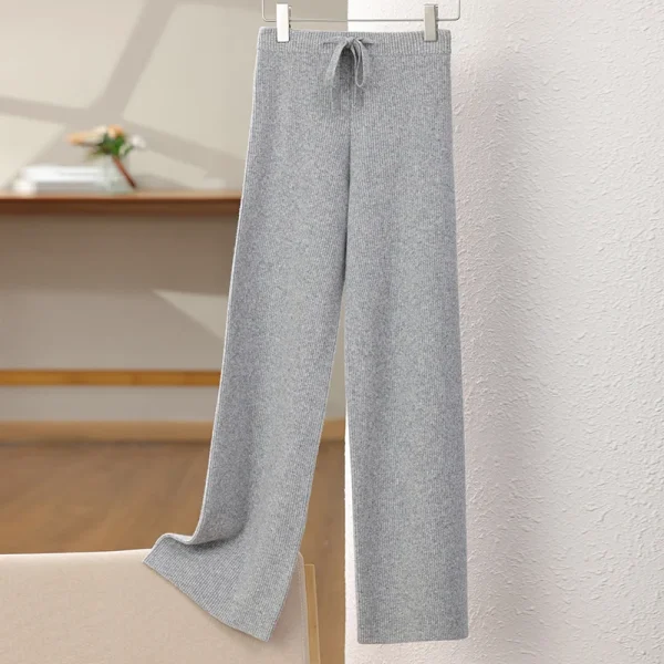 Wool new knitted trousers for autumn and winter Casual women's - Image 2