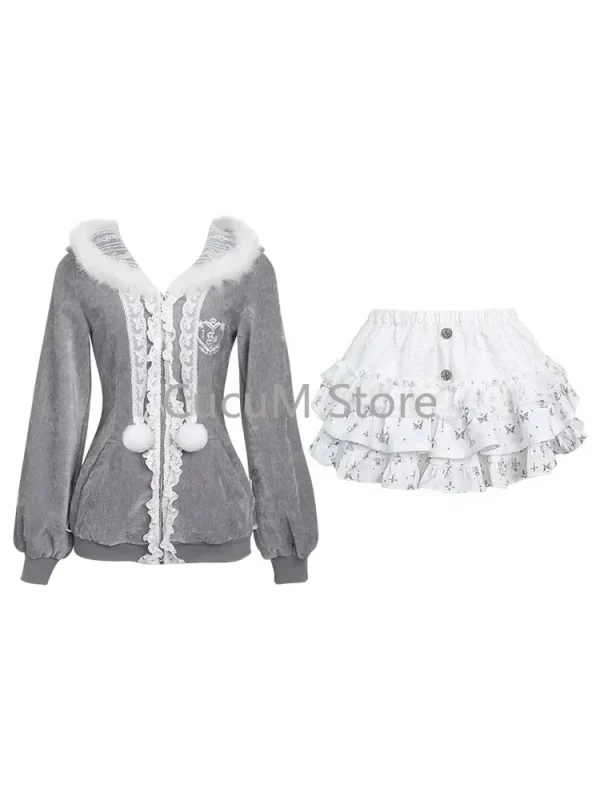 Mini Skirts Printed Vintage Suits Chic Outfits Y2k Korean - Image 2