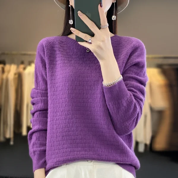 Wool Sweater O-neck Pullovers Casual Basic Long Sleeves Cashmere