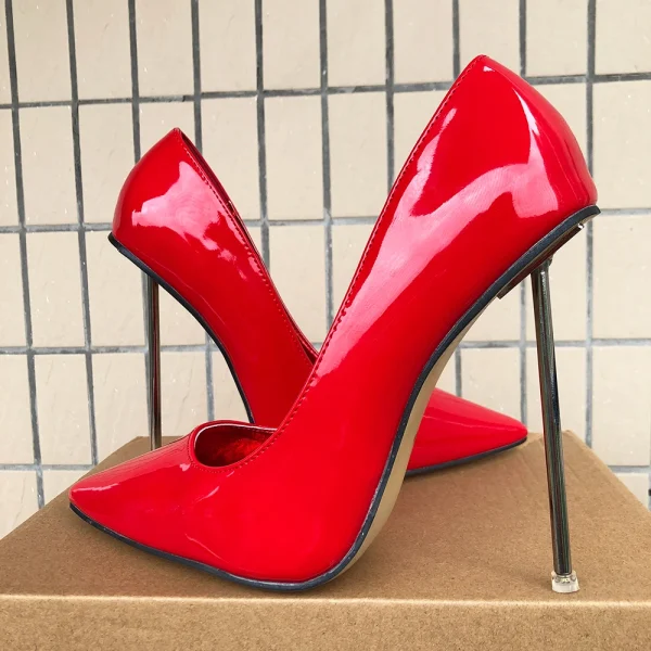 Customize 12cm Metal High Heels Women Sexy Glossy - Image 8