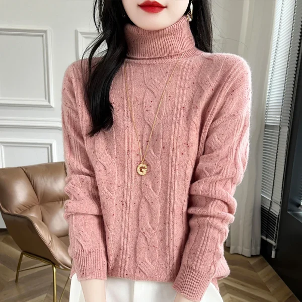 Women's lapel pullover warm bottom knit shirt - Image 3