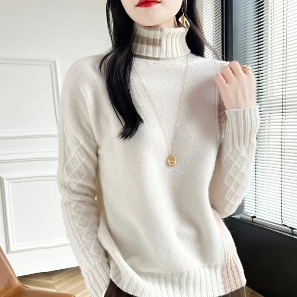 wool pullover Cashmere sweater Women's O-neck - Image 4