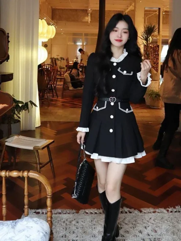 Mini Dress Woman Long Sleeve Elegant Short Party Dress - Image 6