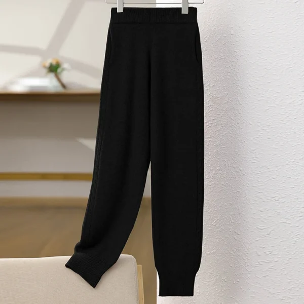 wool pants new cashmere warehouse women's warm bottom knit pants - Image 4