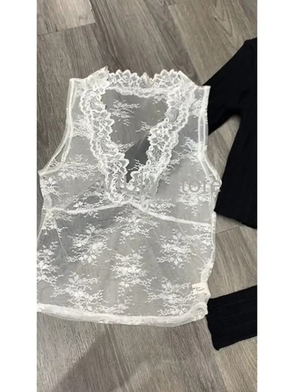 Vest Slim Fit Knitted Tops Women's Clothing Korean Fashion Two Piece Set - Image 3