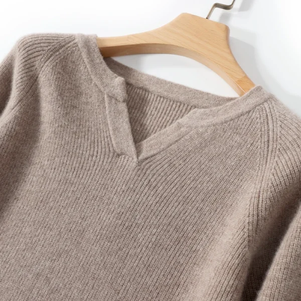 sweater women's V-neck pullover autumn and winter casual knit - Image 4