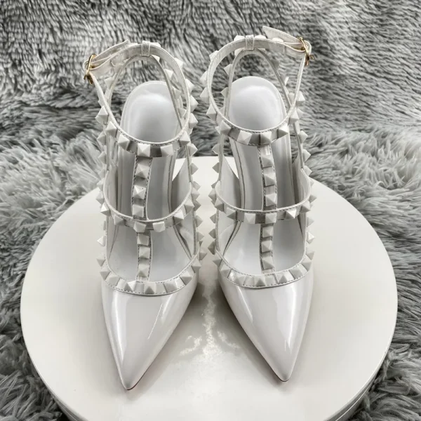 Summer Backless Women T-Strap Pointy Toe High Heel Shoes - Image 2