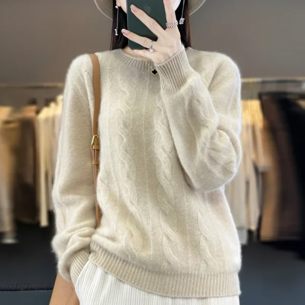 Twisted cashmere sweater for women in autumn and winter Korean - Image 2