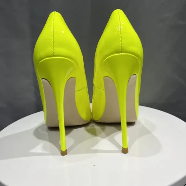 Green Patent Woman Sexy Pointy Toe Super High Heel Shoes