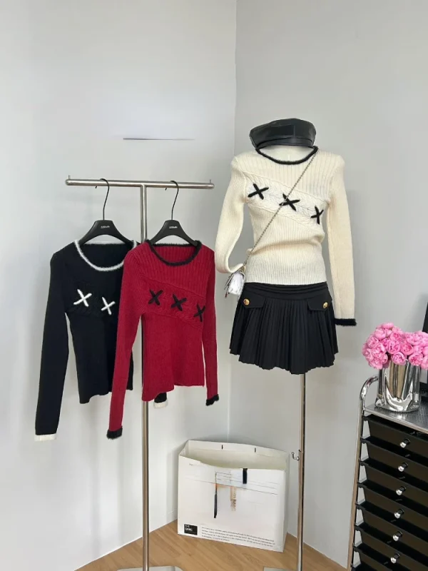 Winter Casual Basic Knitted Sweater Blouse Office Lady - Image 6