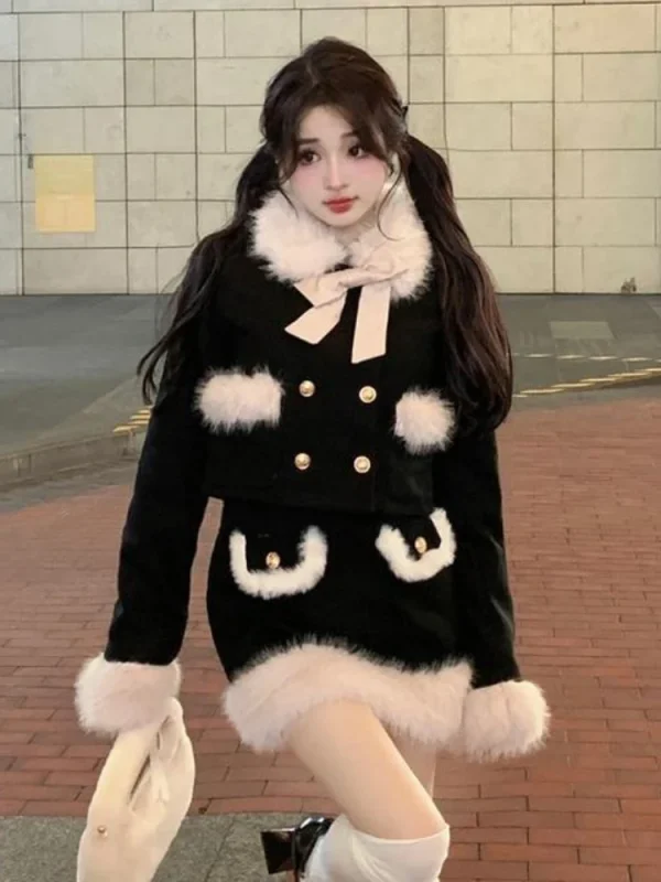 Faux Fur Clothing Suit Woman Warm Elegant Coat - Image 2