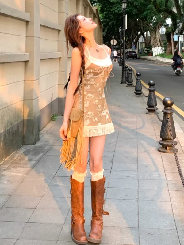 Mini Dress Even Party Sleeveless Dress Outwear Elegant Suit - Image 4