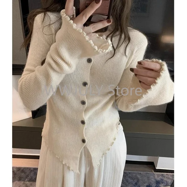 Women Sweater Harajuku Long Sleeve Cardigan Irregular - Image 9