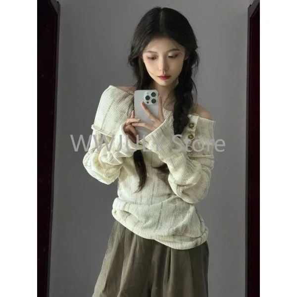 Women Sweater Korean Style Long Sleeve Knit Pullovers Harajuku - Image 2